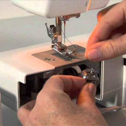 Singer 1409 Electric Sewing Machine -Built-in Stitches 9 and 22 stitch functions with 70wt Powerful motor & Feed dog with106 Teeth in 6 Rows (White) – Get Free Online Interactive Master Class 