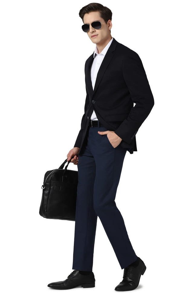 Peter England Men's Slim Blazer (PEBZONSBK10888_Medium Blue_40) 