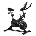 PowerMax Fitness BS-125 Spin Exercise Bike For Home Use,16Mm 6Kg Flywheel,Max User Weight 130Kg,LCD Display,2Pc Crank,Heart Rate Sensor,Knob Braking,Adjustable Foot Strap And Seat,Ipad Holder,Black 