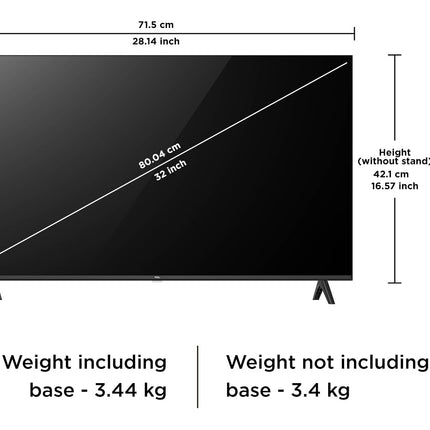 TCL 79.97 cm (32 inches) Metallic Bezel-Less S Series Full HD Smart LED Google TV 32S5500 (Black) 