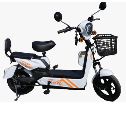 BEAM Fat Tyre Electric Scooter with Wheel Size 10" Sturdy 250W Motor Dual Suspension Dual Drum Brakes City Bicycle with 55 Kms Range (White) 