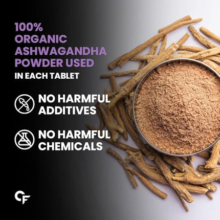 Carbamide Forte Organic Ashwagandha 1000mg Tablets|Stress & Anxiety Relief Tablets |Ashwagandha Powder tablet 1000 mg|Rejuvenates Mind & Body - 60 Organic Ashwagandha Tablets, 1 count, 60 capsules 