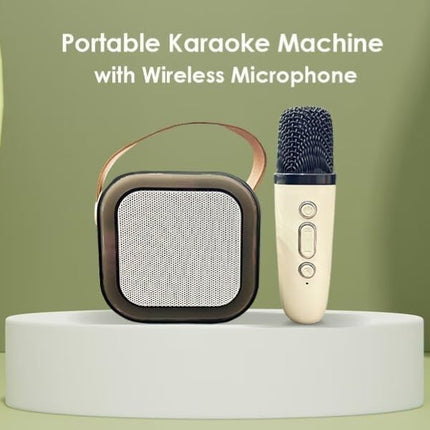 GRAWOK Karaoke Machine for Kids Adults, Mini Portable Blue-Tooth Karaoke Speaker with Wireless Microphone and Dynamic Lights Birthday Gift Home KTV Outdoor Travel (Multicolor) 