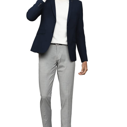 Allen Solly Solid Polyester Slim Fit Men's Casual Blazer (Navy, Size_38) 