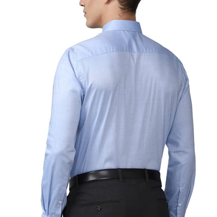 Peter England Men's Solid Slim Fit Shirt (PESFMNUBG81861_Light Blue 46) 