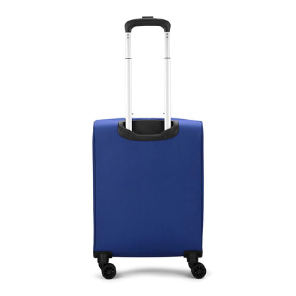 Aristocrat Drift Cabin Expander Trolley Bag 55cm | Small | Soft Luggage | Smooth 8-Wheel Suitcase | Secure Combination Lock with Sturdy Zipper | Robust Construction | 5-Year Warranty (Blue) 