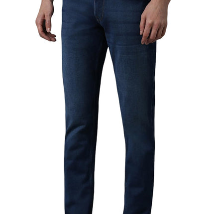 Louis Philippe Men's Mid Rise Slim Jeans (LRDNCSLP573330_Navy, 34 