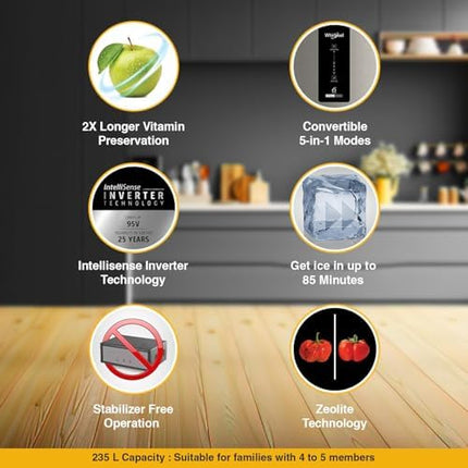 Whirlpool 308 L 3 Star Convertible Frost Free inverter Double Door Refrigerator (IF INV 355 TITAN STEEL(3S) CONV-TL) 