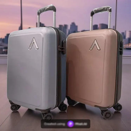 Aristocrat Chromium Cabin 55 Cm(Small) 8 Wheels Trolley Bags for Travel Hard Case Luggage, Lightweight Bag with Combination Lock & Robust Trolley with 5 Years Warranty (Brown) 