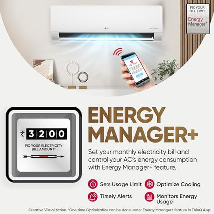 LG 1.5 Ton 5 Star, Wi-Fi, DUAL Inverter Split AC (Copper, AI+ Convertible 6-in-1, Faster Cooling & Energy Saving, 4 Way Swing, HD Filter with Anti-Virus Protection, US-Q19PWZE, White) 