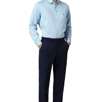 Louis Philippe Men's Slim Fit Shirt (LYSFCSLB283387_Blue 