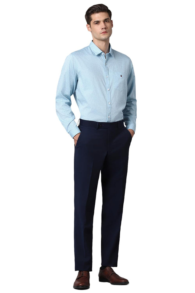 Louis Philippe Men's Slim Fit Shirt (LYSFCSLB283387_Blue 