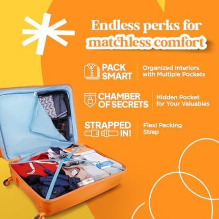 American Tourister Ivy 2.0, 68 CM Medium Hard Polypropylene Check-in Suitcase/Trolley Bag for Travel with Mounted TSA Lock & Smooth Sliding Wheels for Women & Men - Tan Orange 