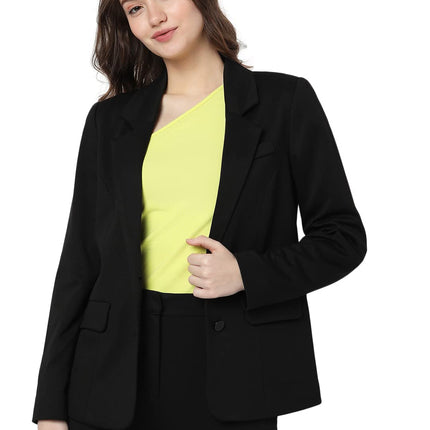 Vero Moda Women's Single-Breasted Blazer Regular (297921201- Black_M) 
