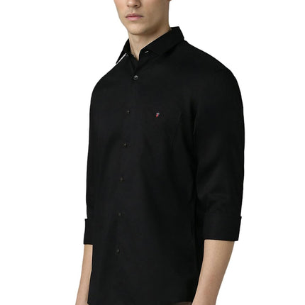 Louis Philippe Men's Slim Fit Shirt (LYSFCSLPC69025_Black 