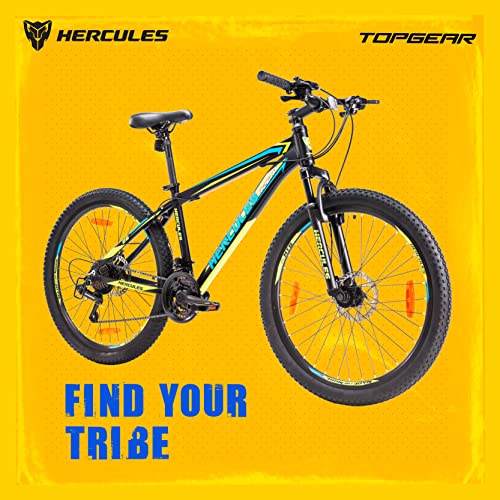 Hercules TOP GEAR-A26 R1 with Shimano Gears 26 T Mountain Cycle (21 Gear, Black)