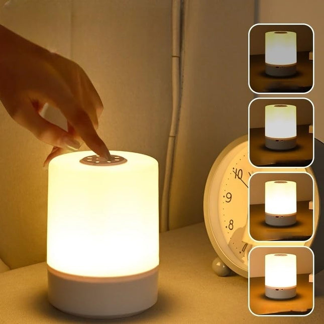 Niwlix Plastic Touch Control LED Table Lamp Night Light for Bedroom Rechargeable Brightness Adjustable Dimmable for Bedroom, Living Room, Study, Multicolour 
