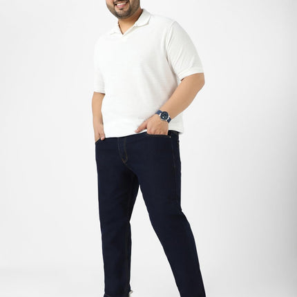 Urbano Plus Men's Dark Blue Regular Fit Solid Jeans Stretchable (plusepsp-dblue-44) 