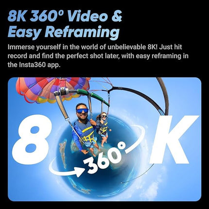 insta360 X4 Motorcycle Bundle- 8K Waterproof 360 Action Digital Camera, 4K Wide-Angle Video, Removable Lens Guards, 135 Min Battery Life, Ai Editing, Stabilization, for Sports, Travel,Black 
