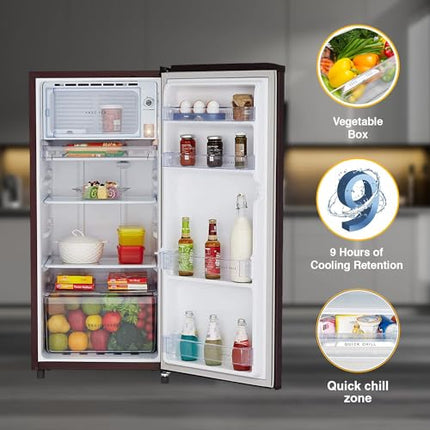 Whirlpool 184 L 2 Star Direct-Cool Single Door Refrigerator (205 WDE PRM 2S WINE BLOOM-Z, 2023 Model) 
