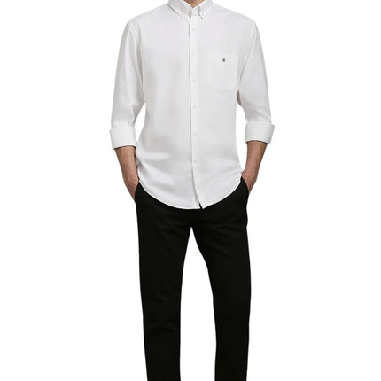 Louis Philippe Cotton Men's Solid Slim Fit Shirt (LYSFCSLB050208_White, 42 