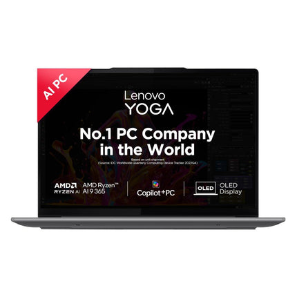 Lenovo Yoga Pro 7 Ryzen AI 9 365 (32GB RAM/1TB SSD/Copilot+PC/14.5"(36.8cm)/2.8K WQXGA+OLED/120Hz/Windows11/Office Home 2024/Grey/1.54Kg), 83HN0027IN AI Laptop 