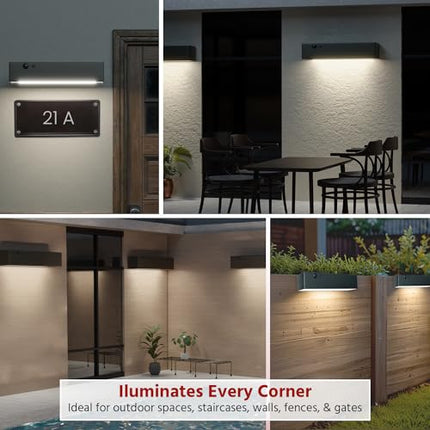 Lifelong Metal Solar Deck Light Outdoor for Home Decor-Solar Panel with Led Light&Upto 10 Hrs Use-1000 Lumens-Waterproof Wall Lamp-Motion&Light Sensor-4 Modes Light for Garden Balcony Terrace Stairs 