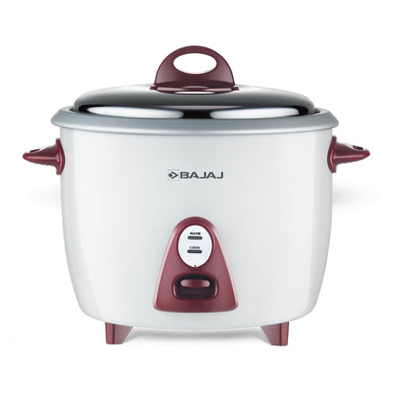 Bajaj Majesty New RCX 3 350-Watt Multifunction Rice Cooker (White/Pink) 