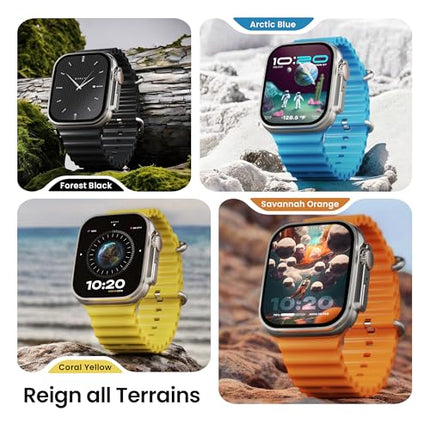 Boult Newly Launched Crown Smart Watch 1.95'' Display, Bluetooth Calling, Working Crown, Zinc Alloy Frame, 900 Nits Brightness, AI Voice Assistant, SpO2 Monitoring, 100+ Sports Mode (Orange) 