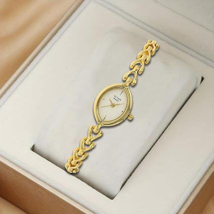 Titan Brass Raga White Dial Women Analog Watch With Metal Strap-Ns2370Ym01, Band_Gold 