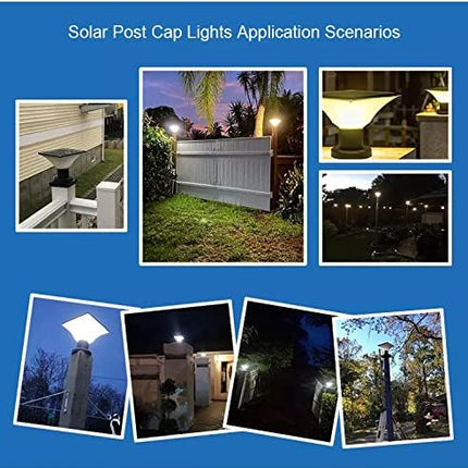 Hardoll 15W Solar Pillar Lights for Outdoor Home Garden Waterproof Wall Gate Post Lamp(Square Shape-Pack of 2)(Aluminium) 