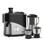 Maharaja Whiteline Odacio Plus 550-Watt Juicer Mixer Grinder With 3 Versatile Jars | Food Grade Safe | 2 year warranty (Black & Silver) 