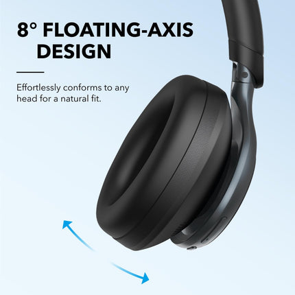 soundcore by Anker,Space One Active Noise Cancelling Bluetooth Over Ear Headphones with Travel Pouch,2X Stronger Voice Reduction,40H ANC Playtime,App Control,Ldac Hi-Res,Ergo Design for Comfort Fit 