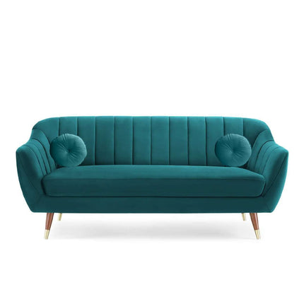 AMATA Marino 3 Seater Sofa with Two Cushions Perfect for Home Office Guests Living Room (3 Seater, Blue)(3 Year Warranty) 