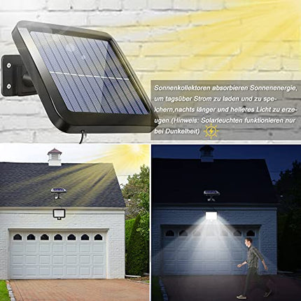 BENMA Solar Lights for Outdoors, 56 LEDs, Solar Lights, 120° Super Bright Solar Wall Light with Motion Sensor, IP65 Waterproof Garden Security Wall Light with 5 m Cable 