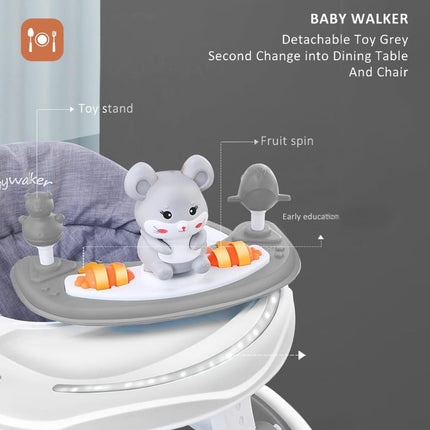StarAndDaisy 360 Baby Walker 6-24 Months / 7 Level Height Adjustment Walker for Kids Boy and Girl with Intergrated RGB Lights, Switchable Food & Musical Toy Tray/Premium Baby Activity Walker 