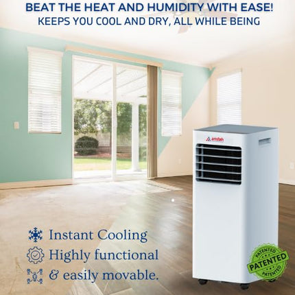 AMFAH AMF-P18 DAC | 1.5 Ton Portable AC with Dehumidifier | Air Filter | Remote Control | Timer | Sleep Mode | No Manual Drainage | Movable Design | 1-Year Product & 4-Year Compressor Warranty 
