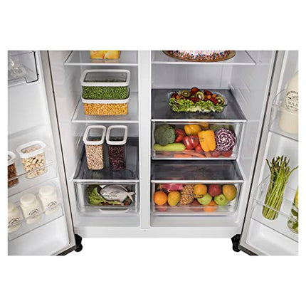 LG 655 L Frost-Free Smart Inverter Double Door Side-By-Side Refrigerator (GL-B257HDSY, Dazzle Steel, Express Freeze | Multi Air-Flow) 