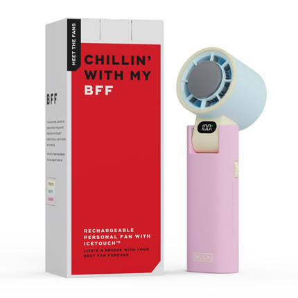 NUUK BFF Hand Fan, 13000 RPM Personal Fan with IceTouch™ Cooling | 3600mAh USB Rechargeable Battery [Up to 10H] | Quiet Foldable Fan for Travel, Commute, Office, Makeup & Outdoor | 100-Speed Dial 