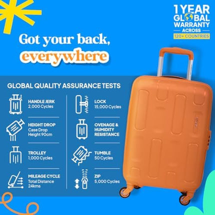 American Tourister Ivy 2.0, 68 CM Medium Hard Polypropylene Check-in Suitcase/Trolley Bag for Travel with Mounted TSA Lock & Smooth Sliding Wheels for Women & Men - Tan Orange 