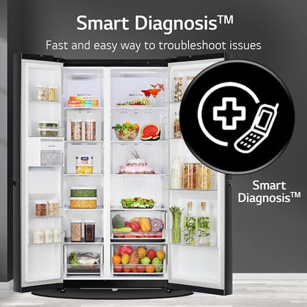 LG 655 L Frost Free Smart Inverter Double Door Side by Side Refrigerator (GL-B257HWBY, Western Black, Express Freezing | Multi Air-Flow) 