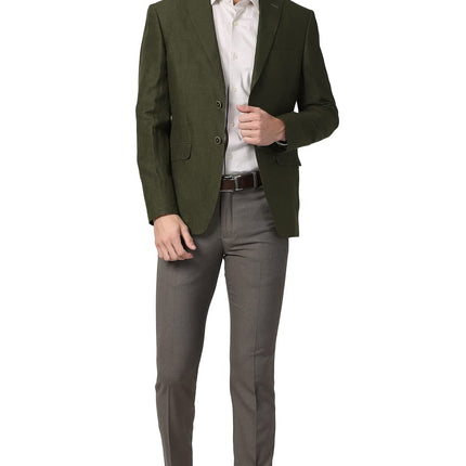 Peter England Men's Blazer (PIBZLNSP224764_Olive_38) 