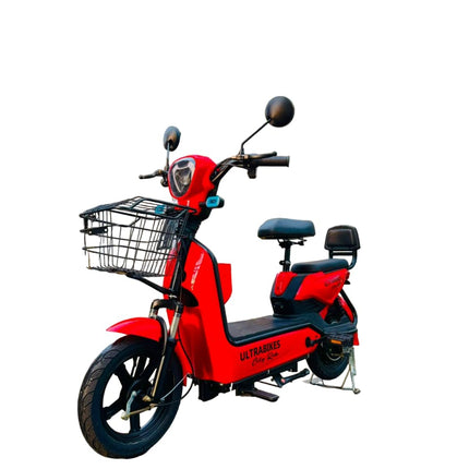 Ultrabikes City Ride | 48V 15AH Lithium Ion Battery | 550 watt Motor | 40 Top Speed | No DL Required | Digital Display | Turn Indicators | Anti Theft Alarm Installed | 2 Years Warranty (Red) 