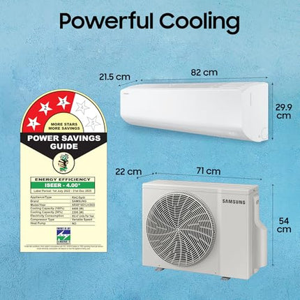 Samsung 1.5 Ton 3 Star AI Inverter Smart Split AC (WiFi, Energy Saving, Voice Control, Powerful Cooling, Copper, Digital Inverter, 4 Way swing, 5 Step Convertible, BESPOKE AI AR50F18D1LHNNA) 
