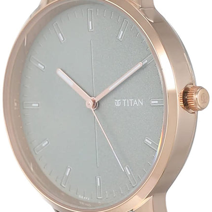 Titan Women's Precision Simplicity Analog Watch: Green Gradient Dial with Leather Strap-NS2648WL01 