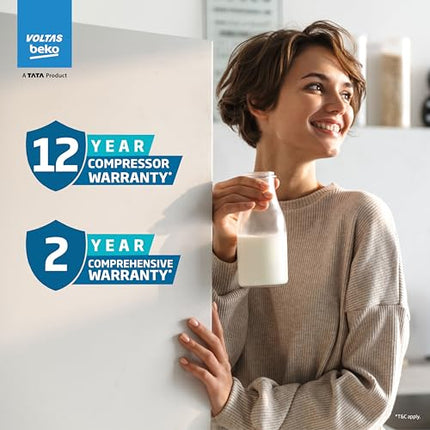 Voltas Beko, A Tata Product 563 L Side by Side Frost Free Refrigerator with ProSmart Inverter Compressor (RSB585/FPV300RXID, INOX steel, Active Fresh Blue Light) 