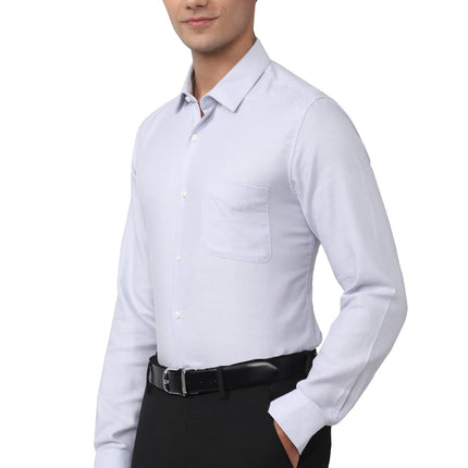 Peter England Men's Solid Slim Fit Shirt (PESFOSLPE40563_Size(44) Blue 