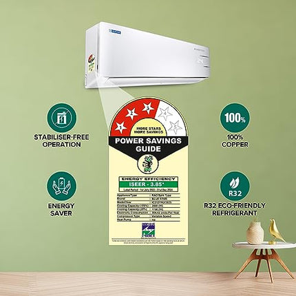 Blue Star 1 Ton 3 Star, 60 Months Warranty, Inverter Split AC (Copper, Convertible 5 in 1 Cooling, Multi Sensors, Dust Filters Blue Fins, Self Diagnosis,IC312YNU,White) 