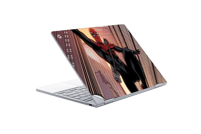 GADGETS WRAP Printed Vinyl Top Only Skin Sticker Decal for Google PixelBook - Spiderman Cartoon