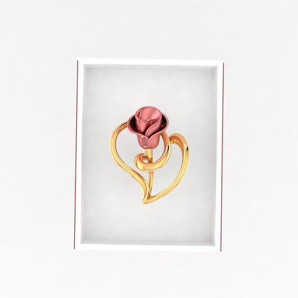 P.C. Chandra Jewellers Women's & Girl's 14kt (585) Yellow Gold With A Rose On A Leaf Design Pendant (without Chain) - 0.6 Grams 